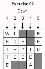 Crossword Puzzles: vertical exercise