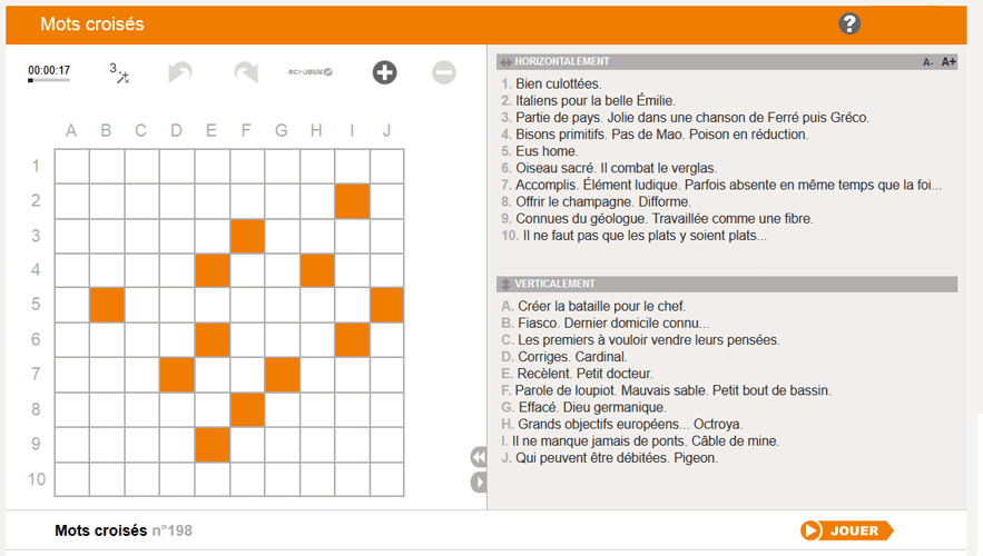 Mots croisés online Cruciverba online