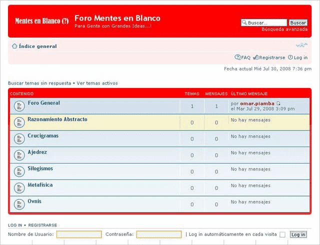Foro Inicial de Mentes en Blanco - First Forum